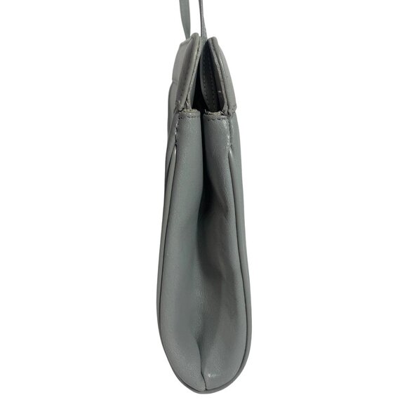 Vintage 1980s ETIENNE AIGNER Gray Leather Shoulder Bag Clutch Magnetic Closure - Picture 2 of 10